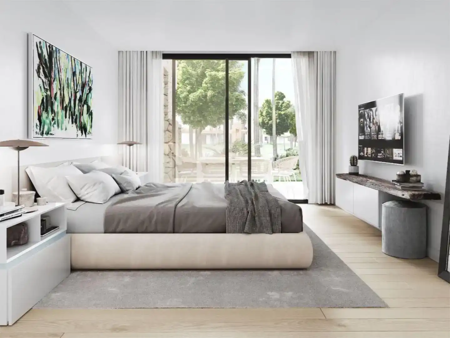Dormitori de Apartament en venda en Estepona amb Aire condicionat i Balcó