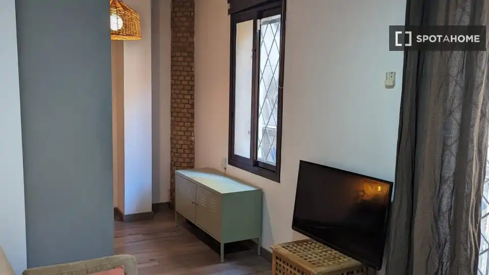 Sala de estar de Piso de alquiler en Barcelona con Aire acondicionado, Calefacción y Amueblado