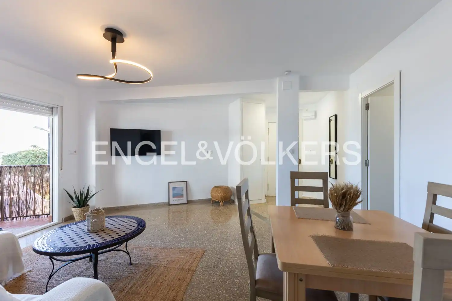 Wohnzimmer von Wohnung zur Miete in El Puig de Santa Maria mit Klimaanlage, Heizung und Privatgarten