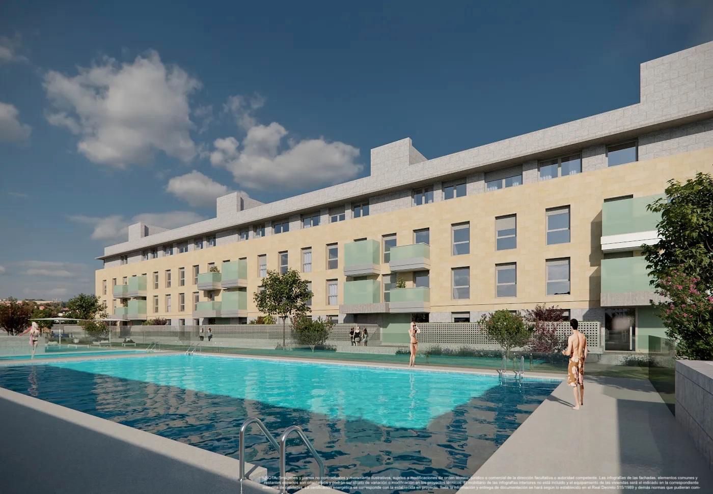 Swimming pool of Flat for sale in Aldeatejada  with Air Conditioner, Heating and Private garden