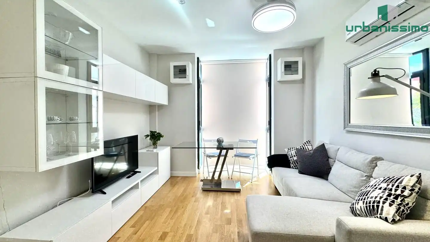 Sala d'estar de Apartament de lloguer en Madrid amb Aire condicionat, Traster i Moblat
