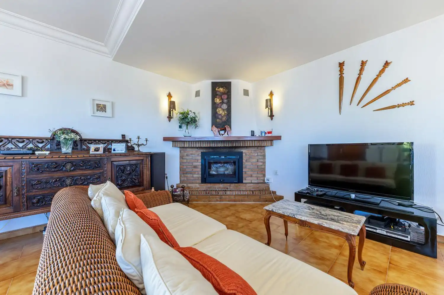 Sala de estar de Casa o chalet en venta en Villajoyosa / La Vila Joiosa con Jardín privado, Terraza y Piscina comunitaria