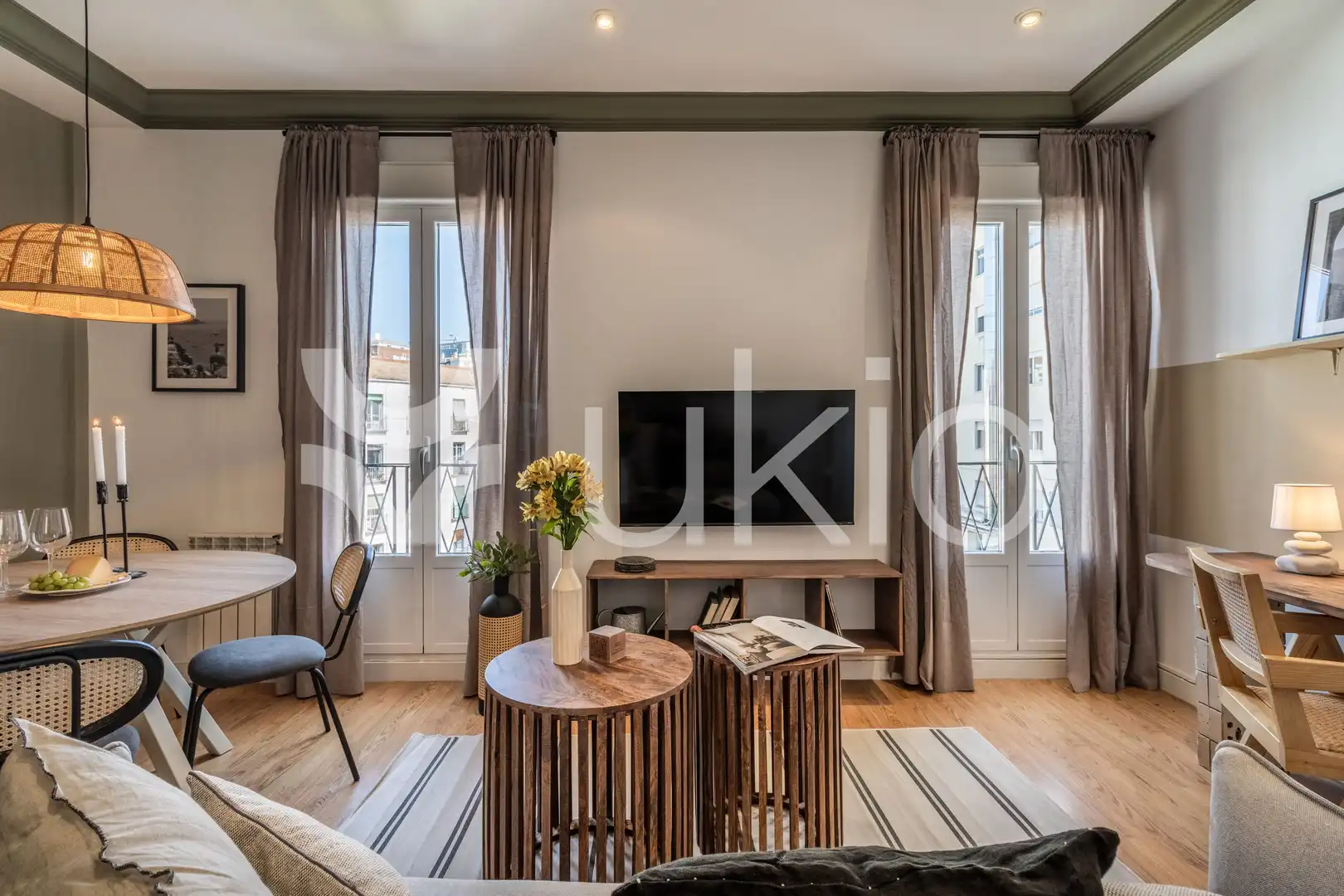 Sala de estar de Apartamento de alquiler en Madrid con Aire acondicionado, Calefacción y Amueblado
