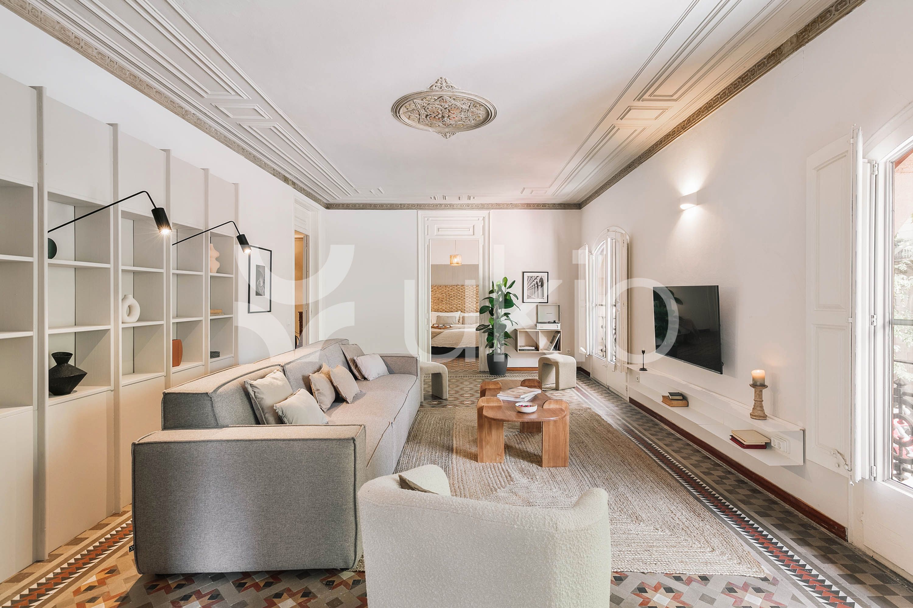 Living room of Apartment to rent in  Barcelona Capital  with Air Conditioner, Heating and Terrace