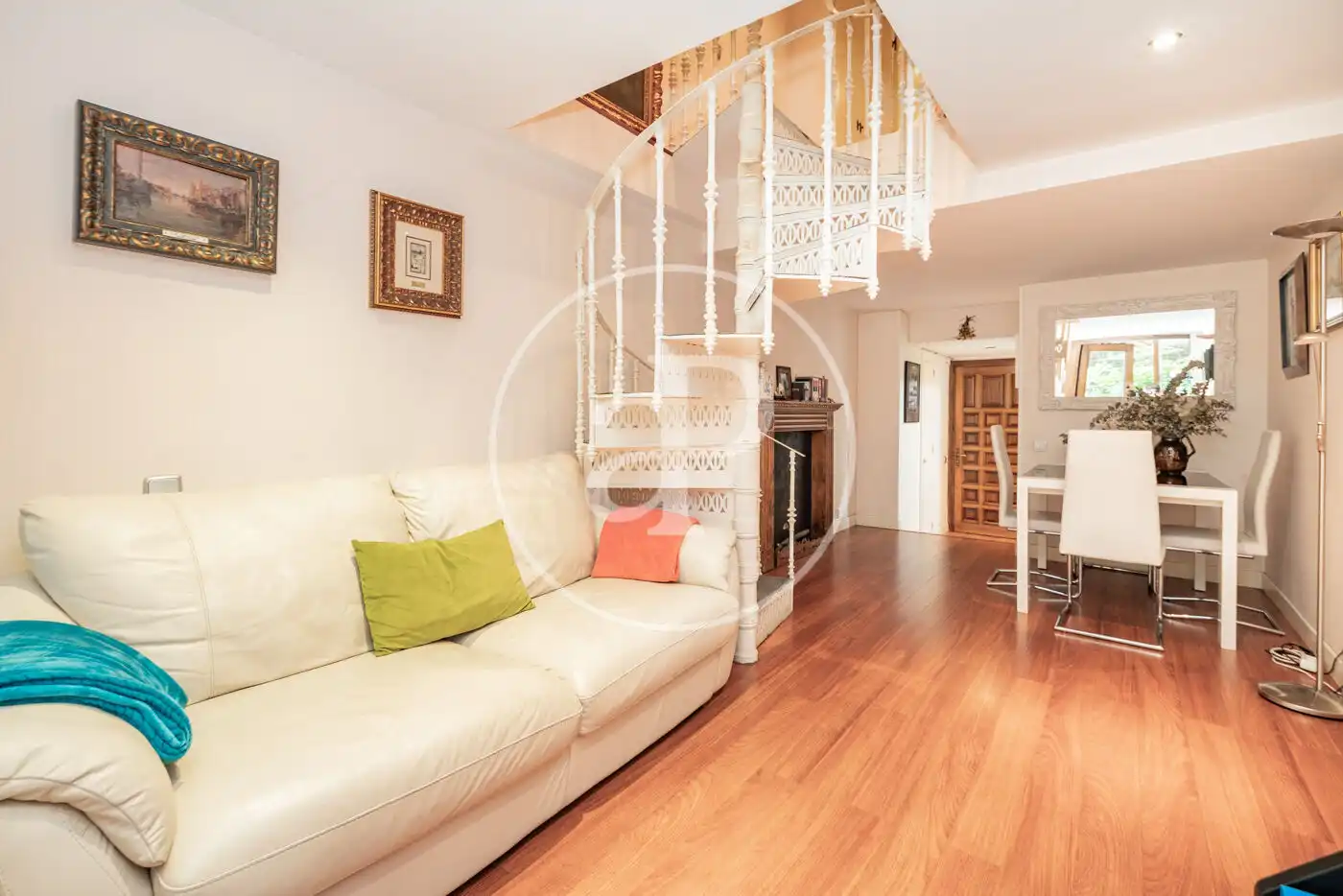 Wohnzimmer von Maisonette zur Miete in Madrid mit Klimaanlage, Heizung und Privatgarten