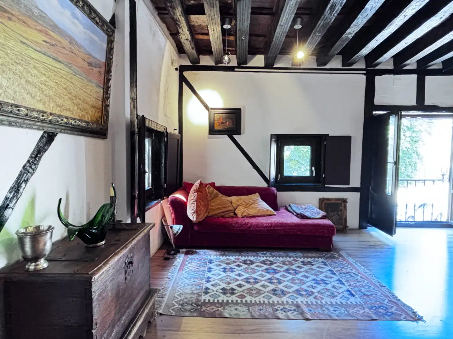 Sala d'estar de Finca rústica en venda en Mecerreyes amb Aire condicionat, Terrassa i Balcó