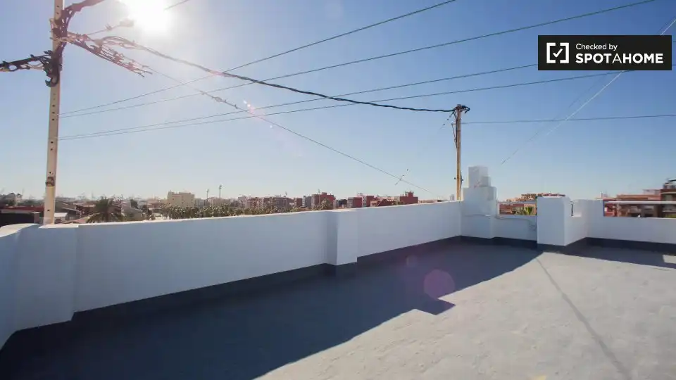 Terrace of Flat for rent in Valencia  with Air Conditioner, Heating and Furnished