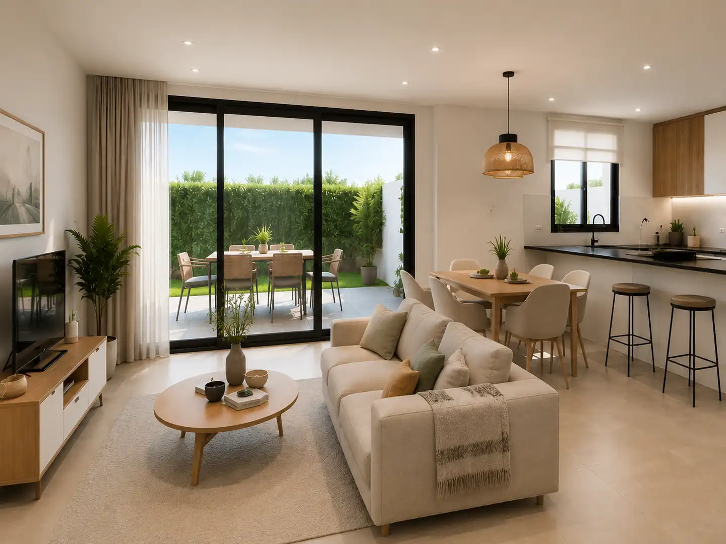 Sala de estar de Casa adosada en venta en Águilas con Aire acondicionado, Terraza y Piscina