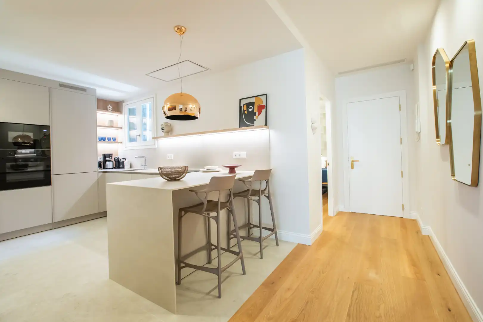 Küche von Wohnung zur Miete in Barcelona mit Klimaanlage, Heizung und Parkett