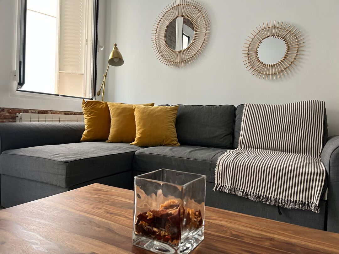 Wohnzimmer von Wohnung zur Miete in  Madrid Capital mit Heizung und Terrasse