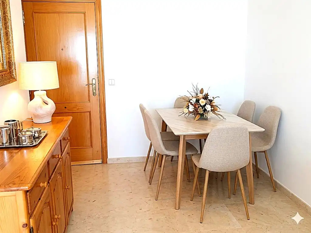 Menjador de Apartament en venda en Calpe / Calp amb Aire condicionat, Jardí privat i Terrassa