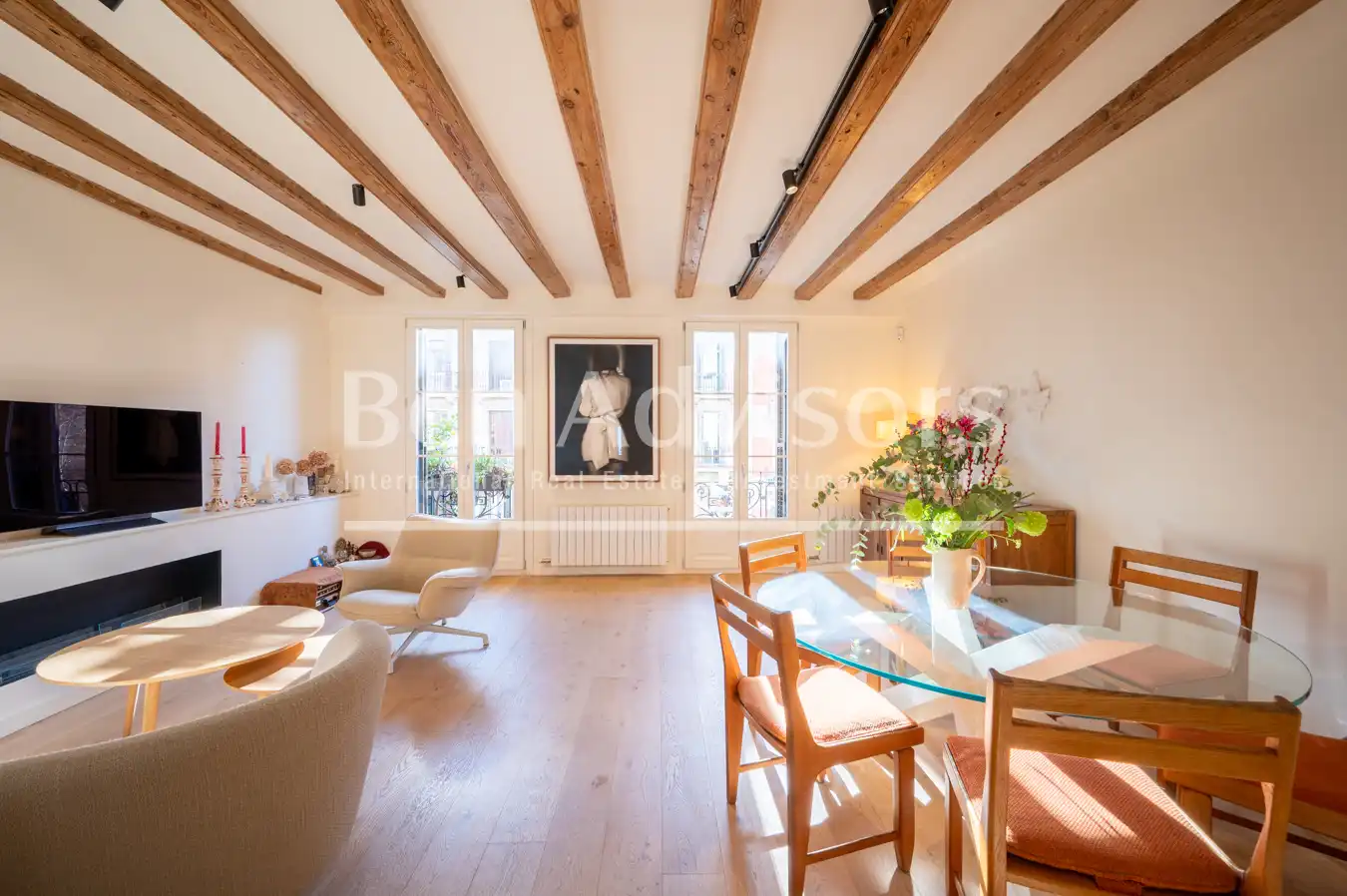 Sala de estar de Piso en venta en Barcelona con Aire acondicionado, Calefacción y Parquet