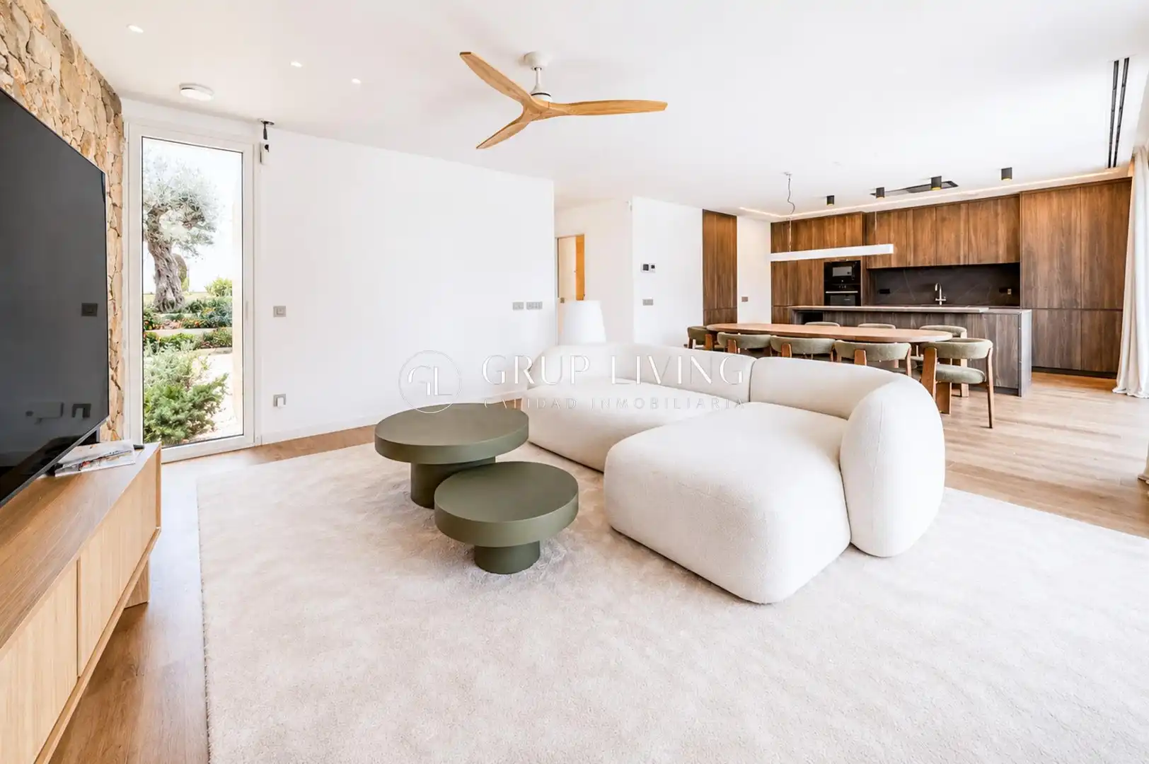 Wohnzimmer von Haus oder Chalet zur Miete in Sitges mit Klimaanlage, Heizung und Privatgarten