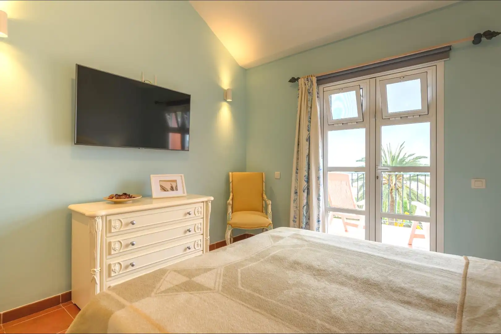 Schlafzimmer von Einfamilien-Reihenhaus zur Miete in San Bartolomé de Tirajana mit Klimaanlage, Privatgarten und Terrasse