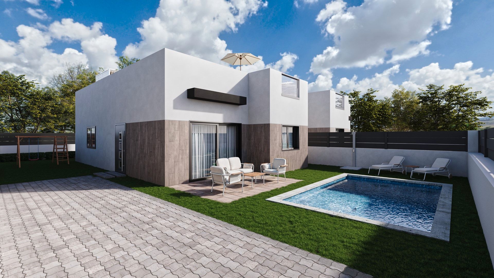 Vista exterior de Casa o chalet en venta en Mazarrón con Jardín privado y Piscina