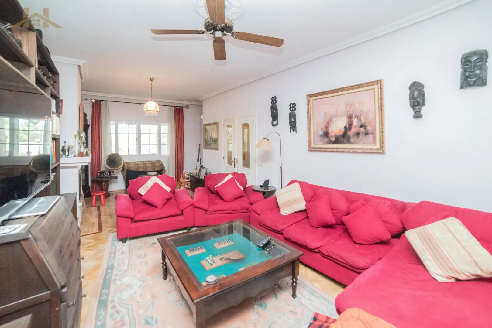 Sala de estar de Casa adosada en venta en Galapagar con Amueblado