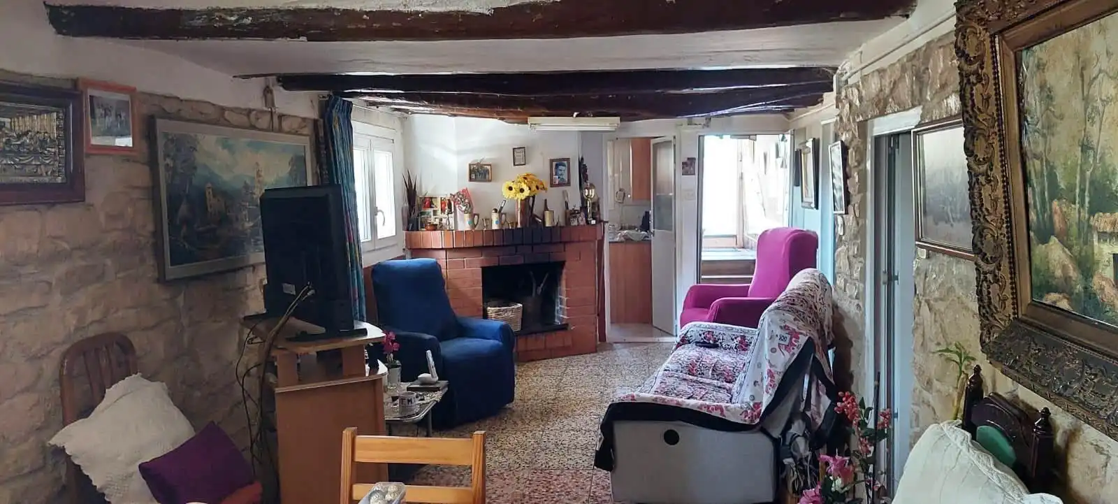 Sala de estar de Casa adosada en venta en Sant Martí de Riucorb