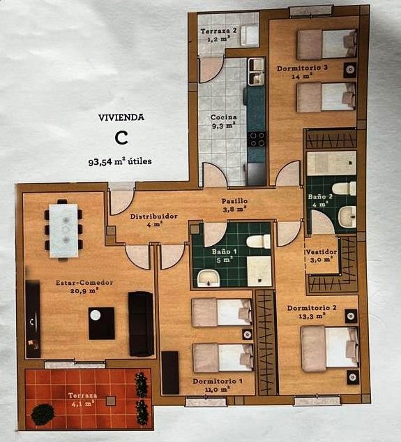 Flat for sale in Plasencia  with Heating, Terrace and Storage room