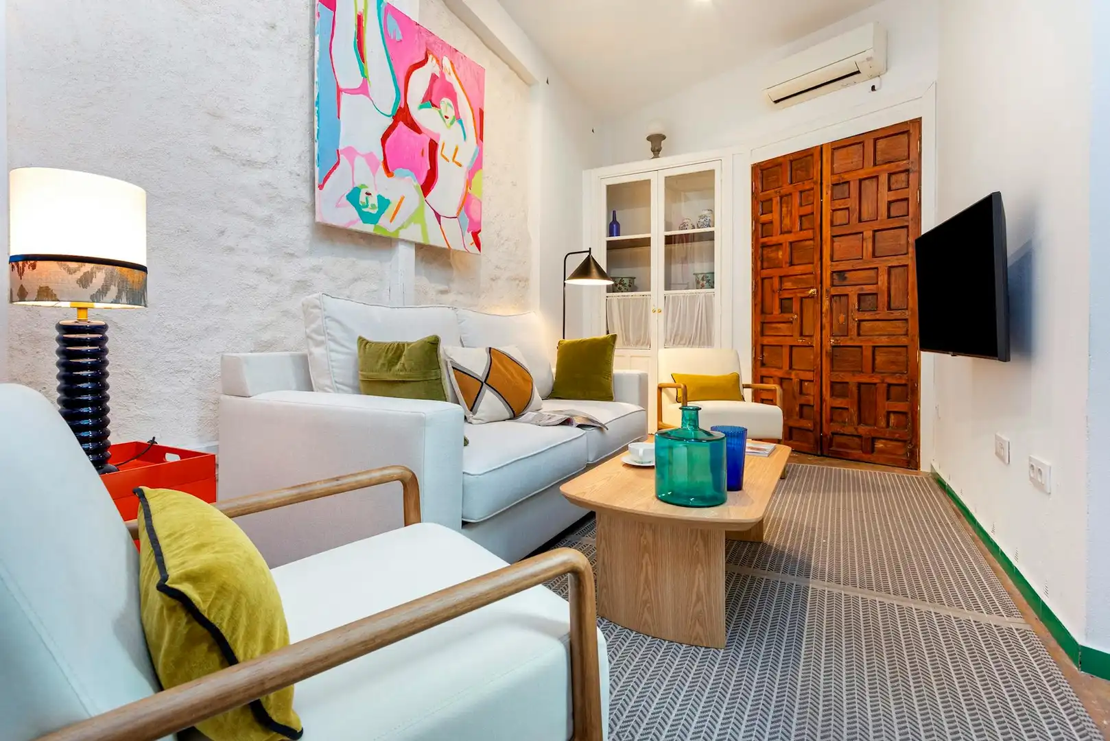 Sala de estar de Piso de alquiler en Sevilla con Aire acondicionado, Calefacción y Lavadora