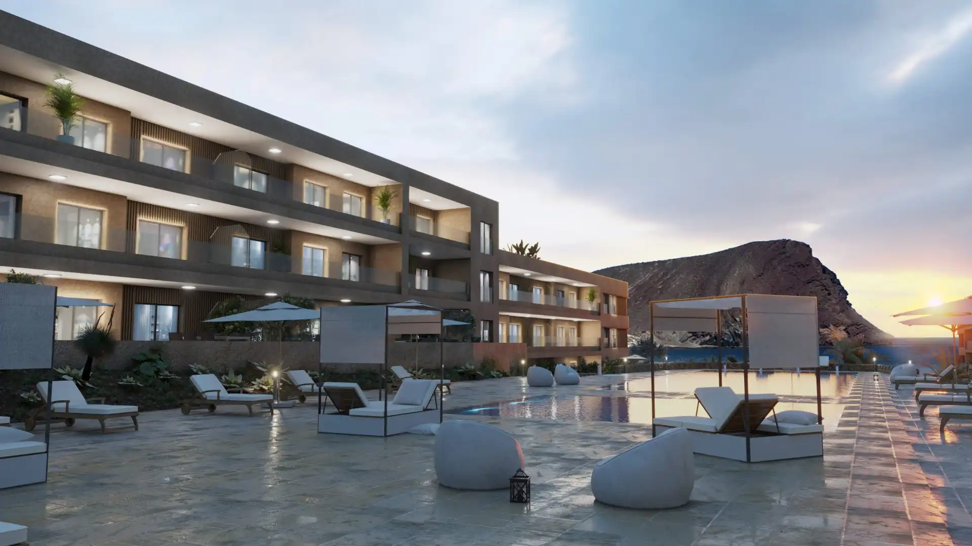 Außenansicht von Wohnung zum Verkauf in Granadilla de Abona mit Klimaanlage, Privatgarten und Terrasse