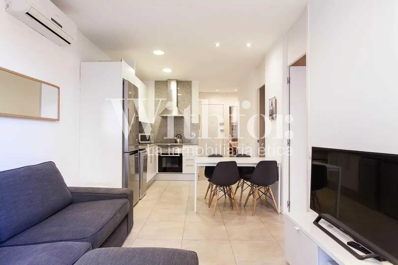 Living room of Flat for sale in Barcelona  with Air Conditioner, Heating and Parquet flooring