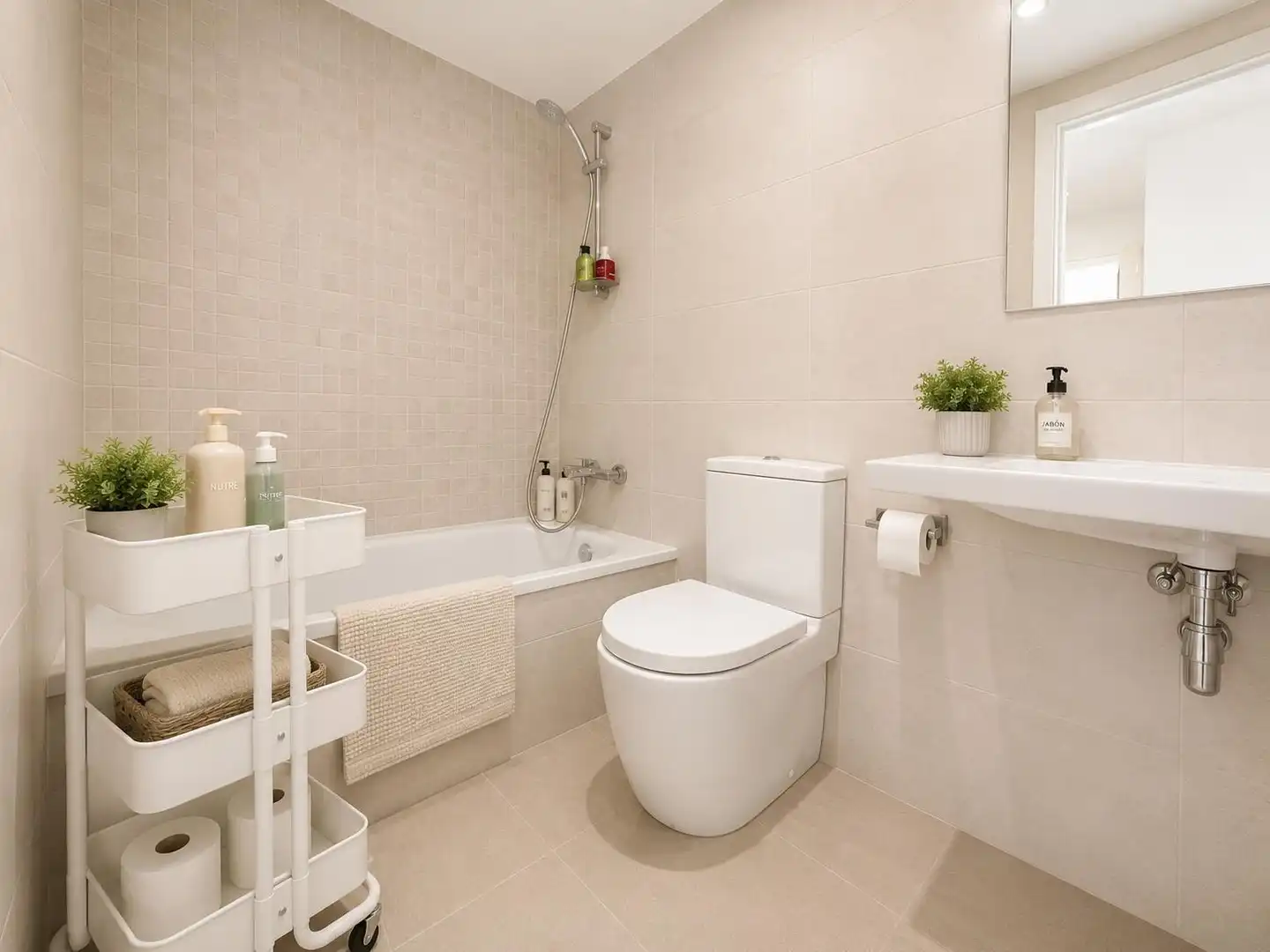Badezimmer von Wohnung zur Miete in Valencia mit Klimaanlage, Heizung und Möbliert