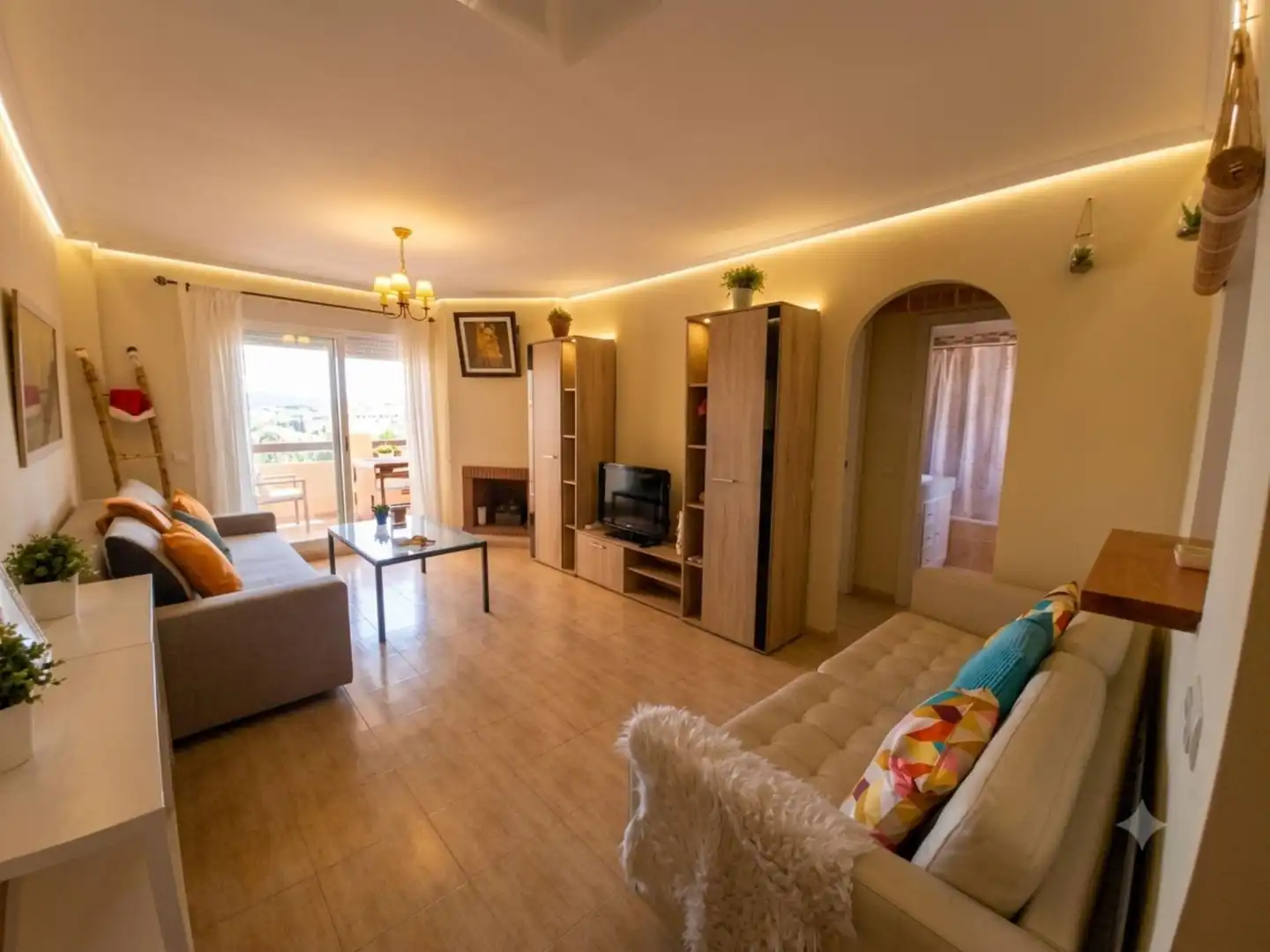 Sala d'estar de Àtic en venda en Mijas amb Aire condicionat, Calefacció i Jardí privat