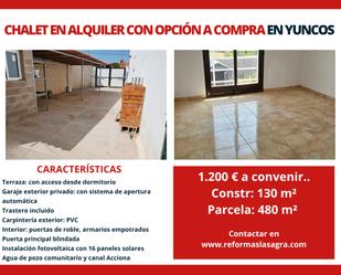Vista exterior de Casa o xalet de lloguer en Yuncos amb Calefacció, Terrassa i Traster