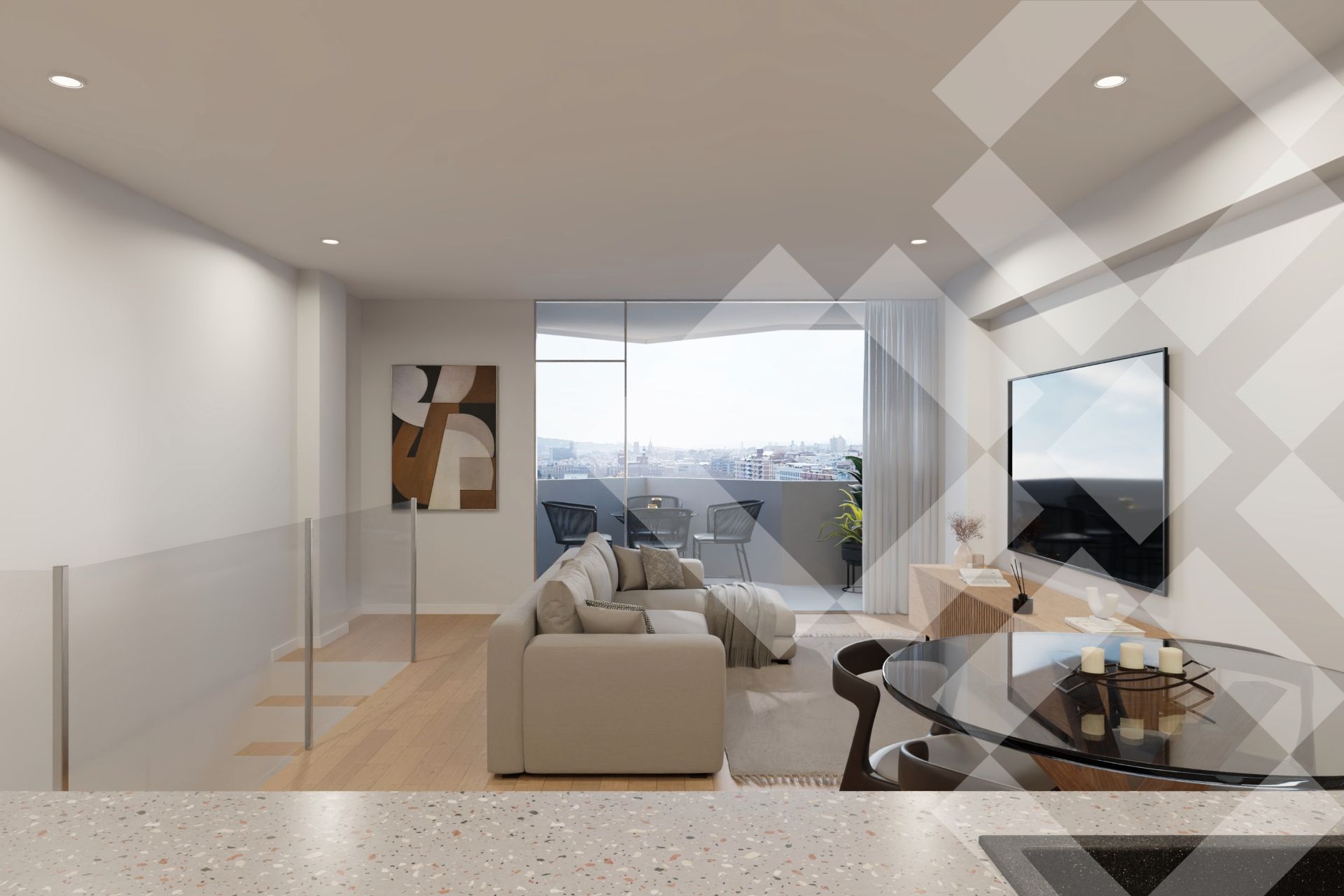 Living room of Duplex for sale in  Barcelona Capital  with Air Conditioner, Heating and Parquet flooring