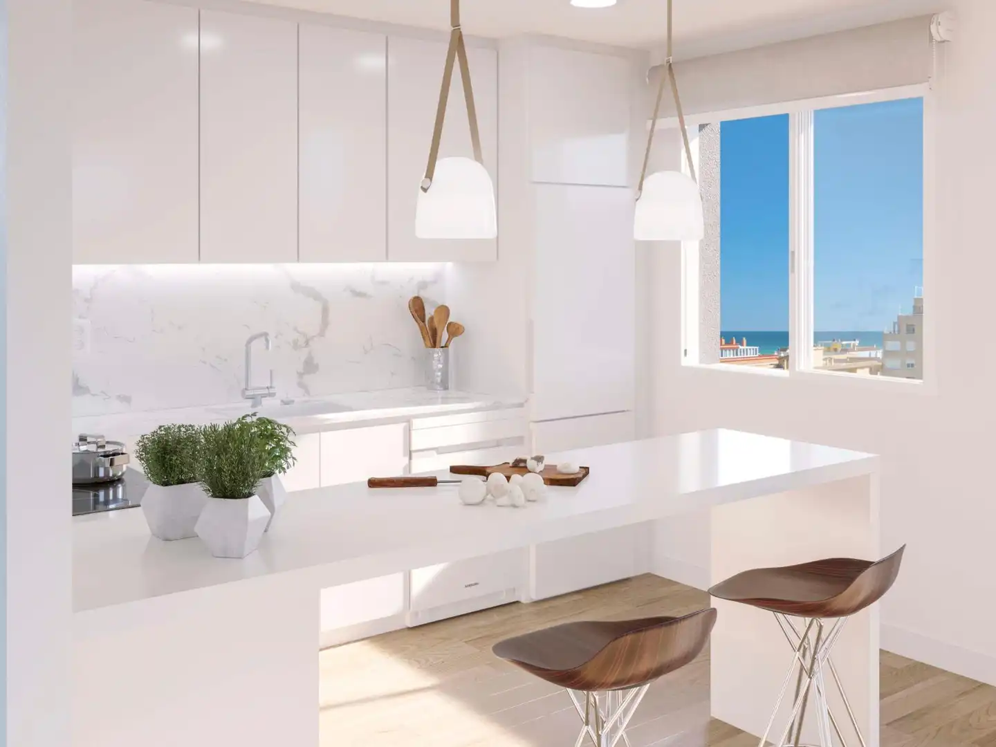 Cocina de Apartamento en venta en Tavernes de la Valldigna con Terraza, Balcón y Piscina comunitaria