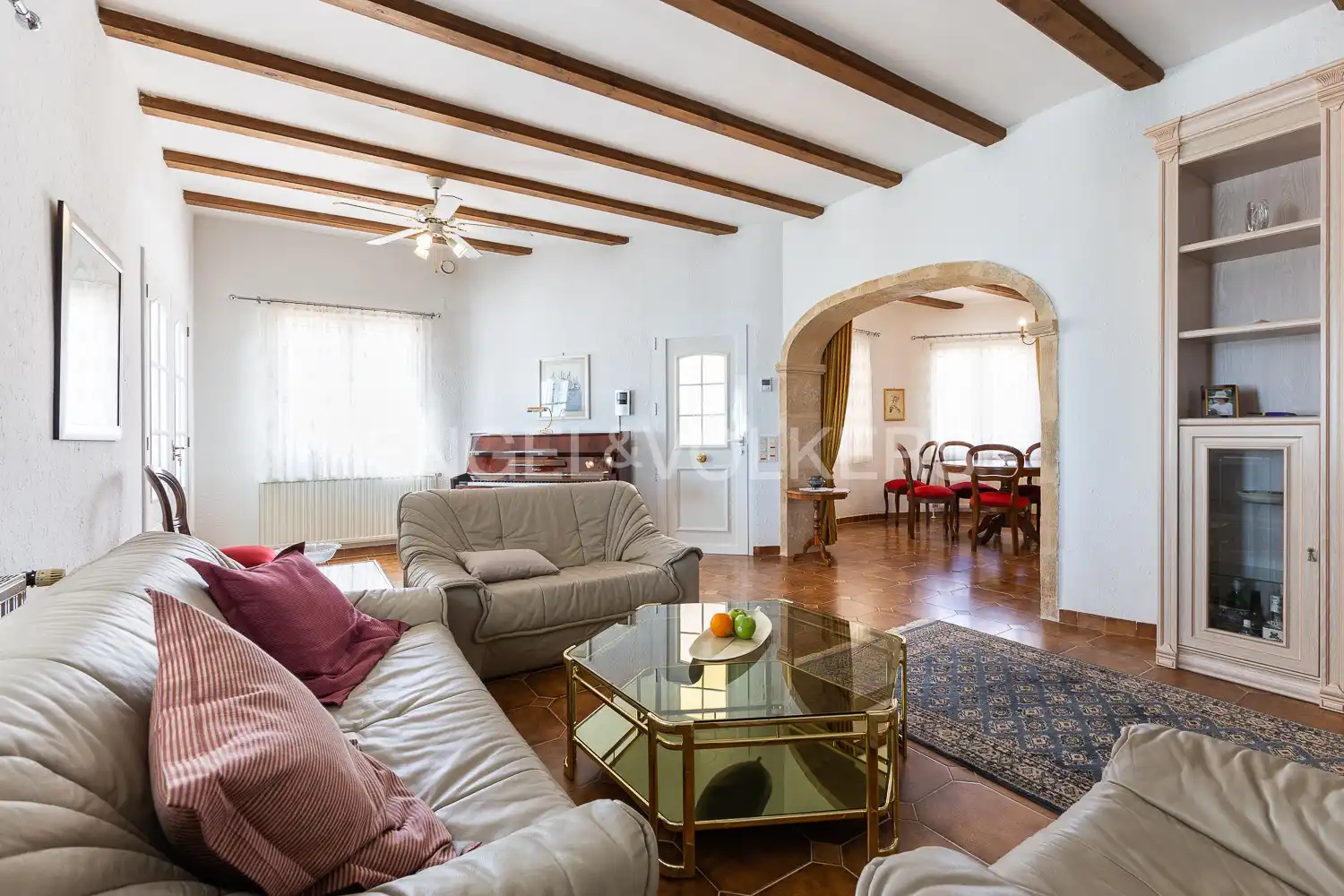 Sala de estar de Finca rústica en venta en Els Poblets con Aire acondicionado, Calefacción y Jardín privado