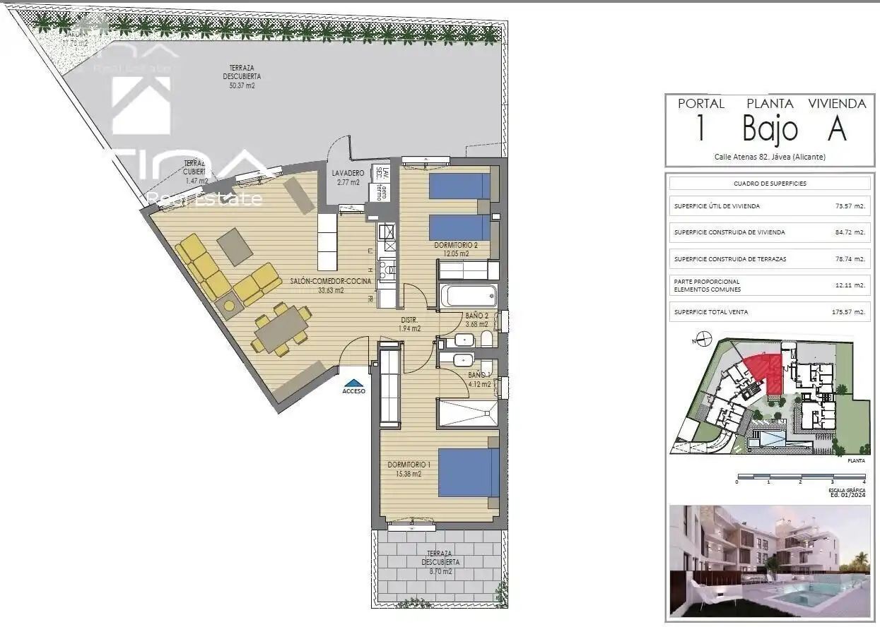 Planta baja en venta en Jávea / Xàbia con Aire acondicionado, Calefacción y Jardín privado