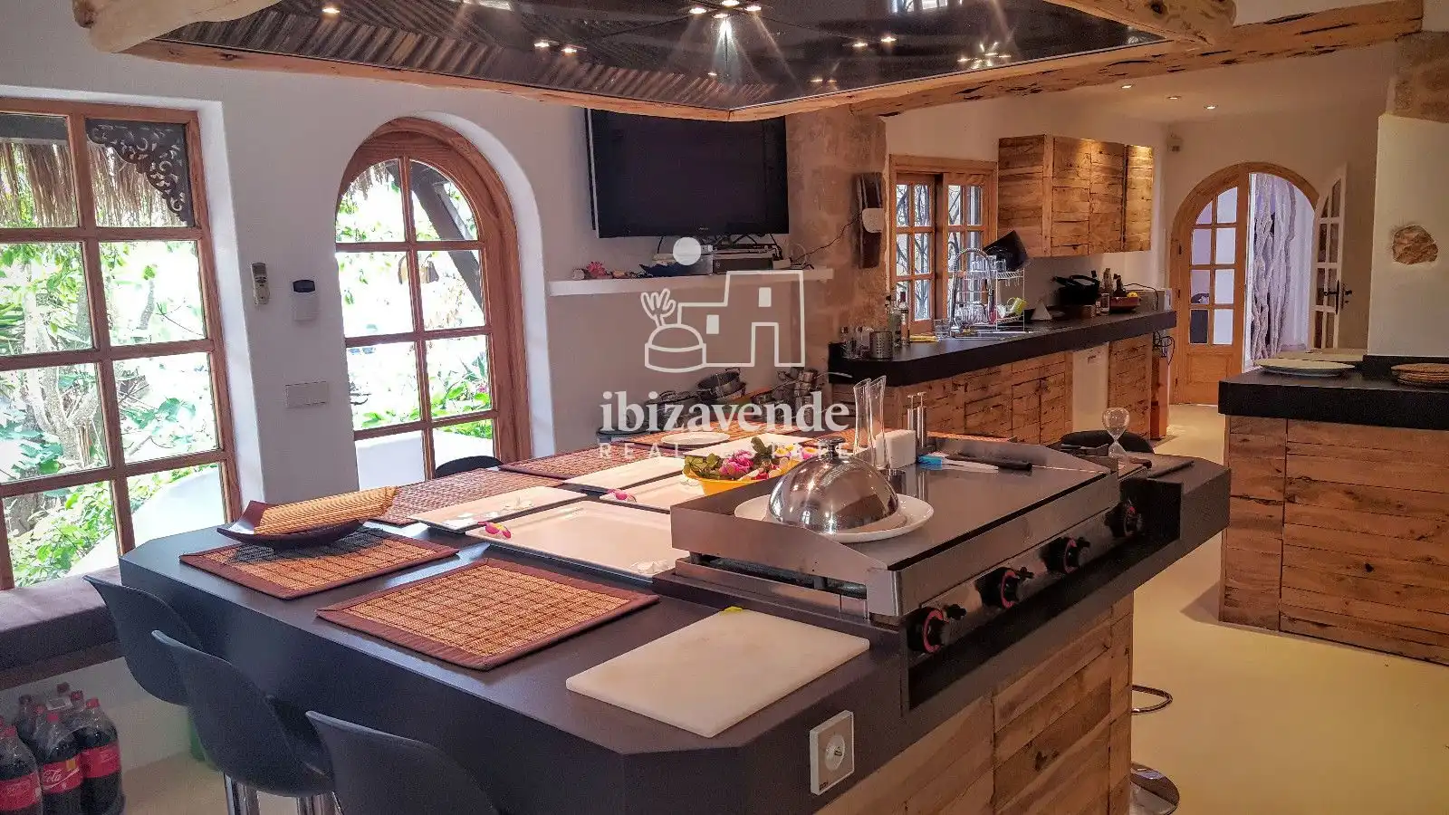 Kitchen of Houses for sale in Santa Eulària des Riu  with Air Conditioner, Private garden and Terrace