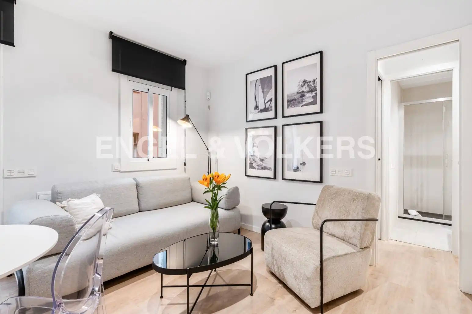 Wohnzimmer von Wohnung zur Miete in Barcelona mit Klimaanlage, Heizung und Parkett