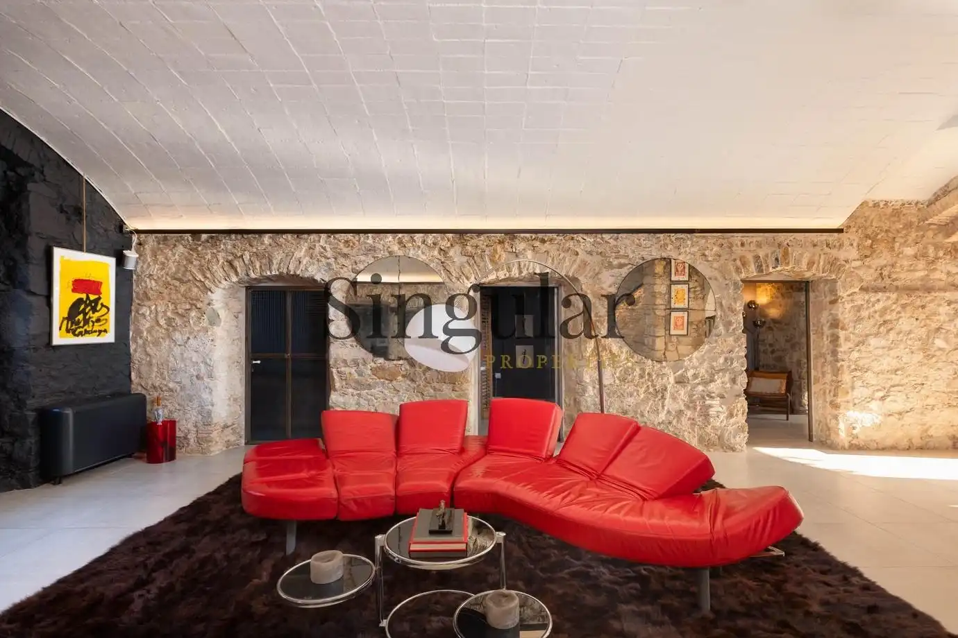 Living room of Country homes for sale in Corçà  with Air Conditioner, Heating and Private garden