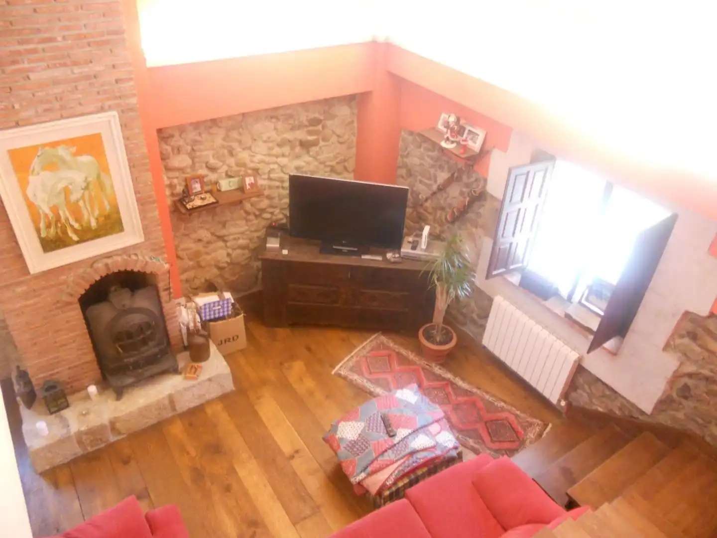 Sala d'estar de Finca rústica en venda en Abadiño  amb Jardí privat, Terrassa i Moblat