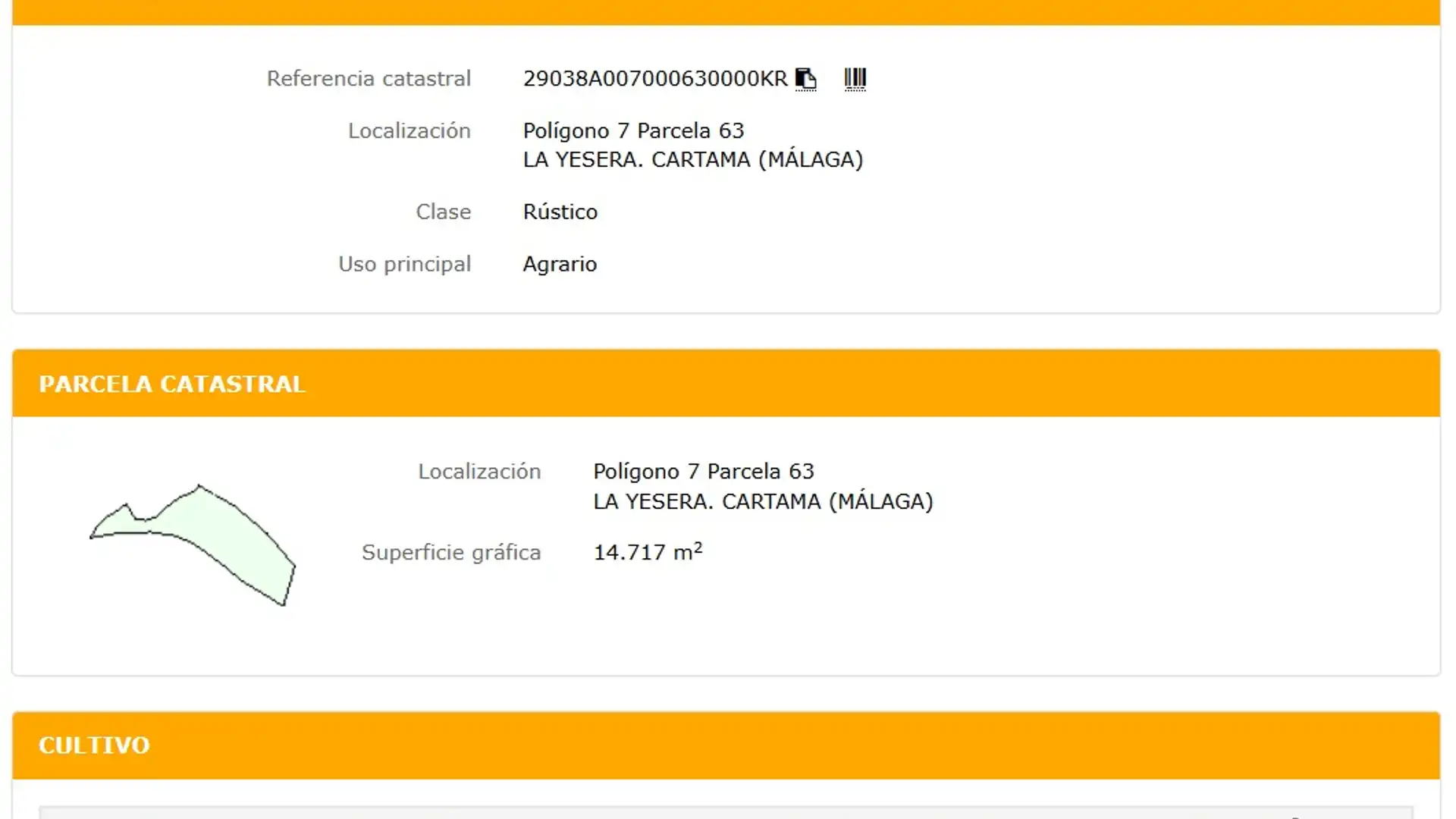 Jardín de Terreno en venta en Cártama