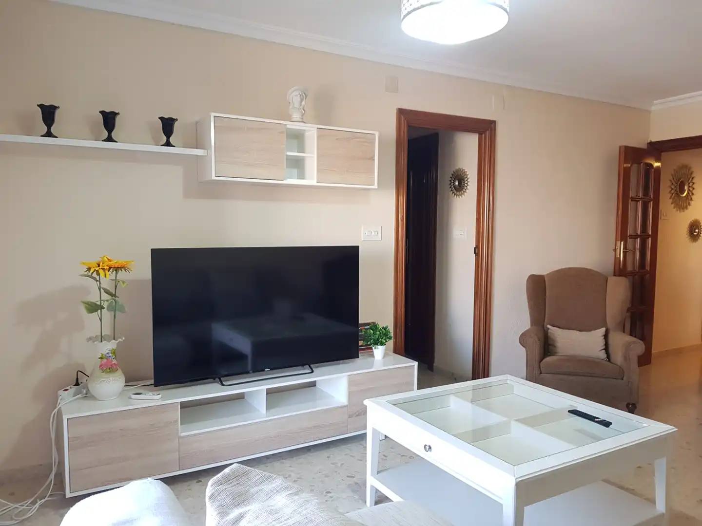 Sala d'estar de Pis per a compartir en Granada amb Aire condicionat, Calefacció i Moblat