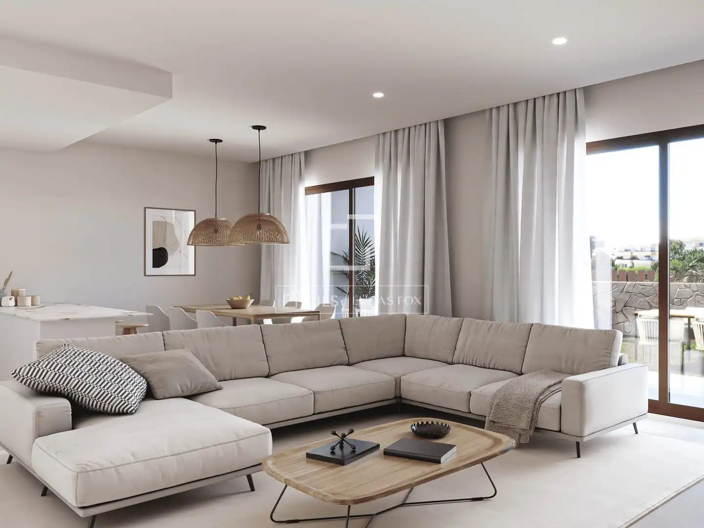 Wohnzimmer von Wohnung zum Verkauf in Santa Eulària des Riu mit Klimaanlage, Terrasse und Abstellraum