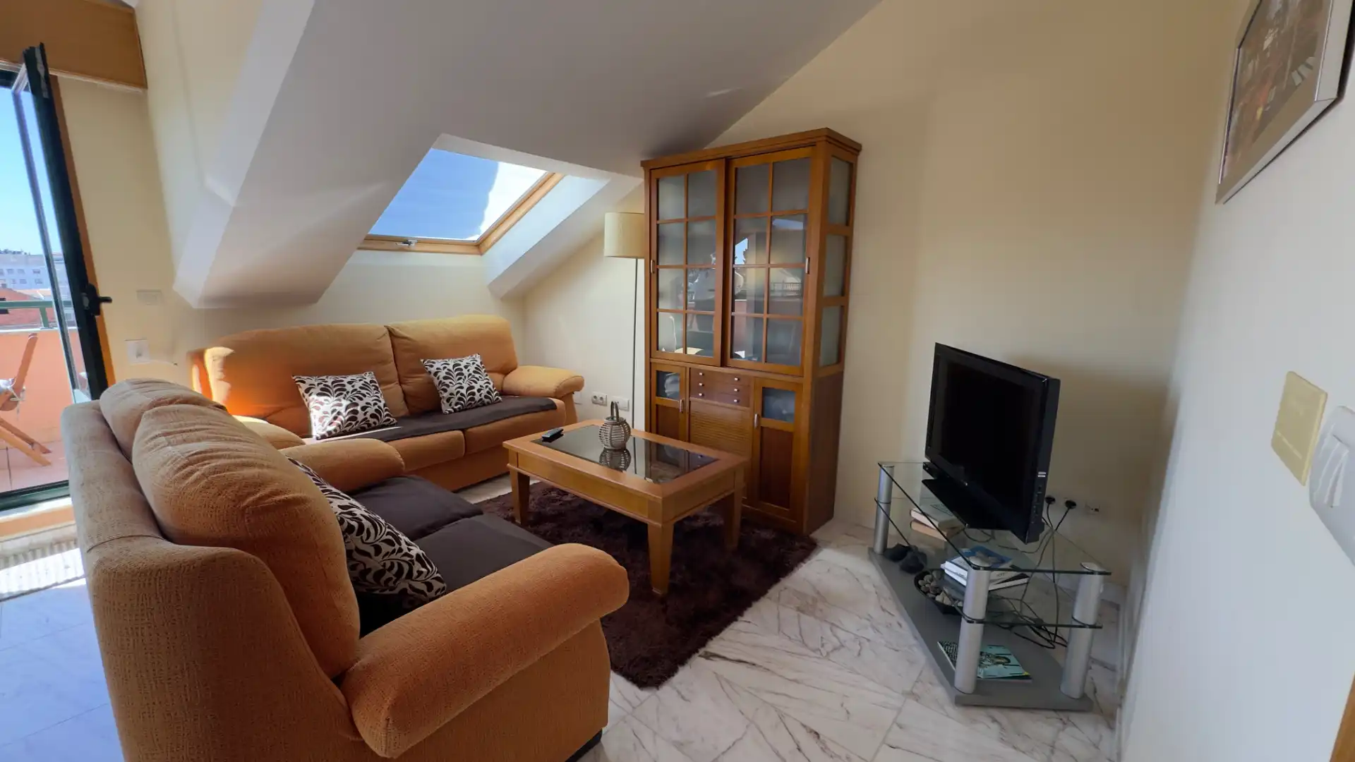 Living room of Attic for sale in Ares  with Parquet flooring, Terrace and Furnished