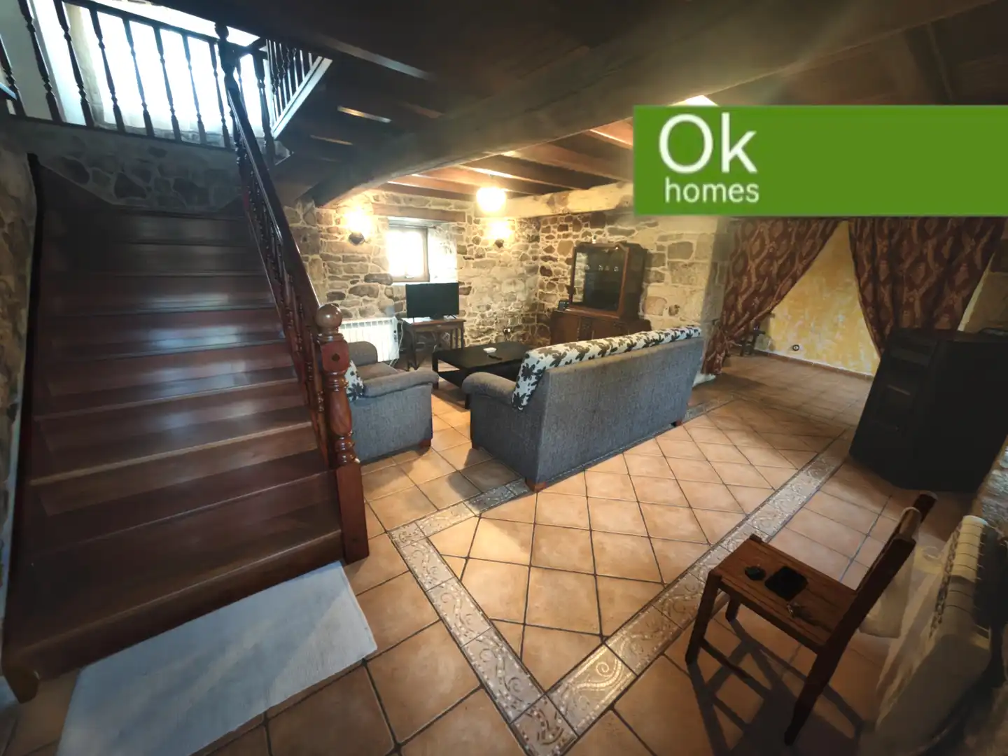 Wohnzimmer von Country house zum Verkauf in Guitiriz mit Heizung, Parkett und Abstellraum