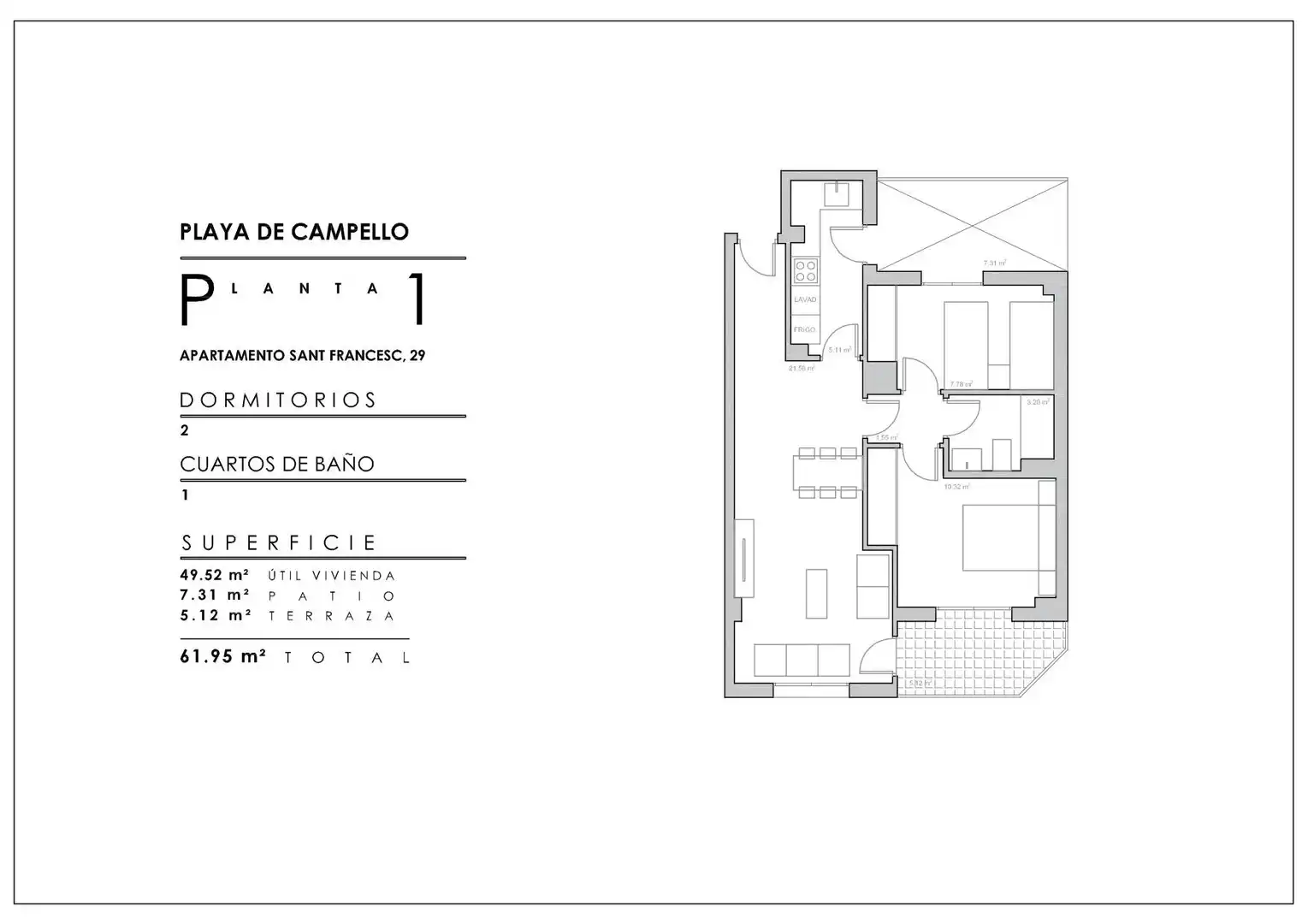 Piso en venta en El Campello con Aire acondicionado, Terraza y Amueblado