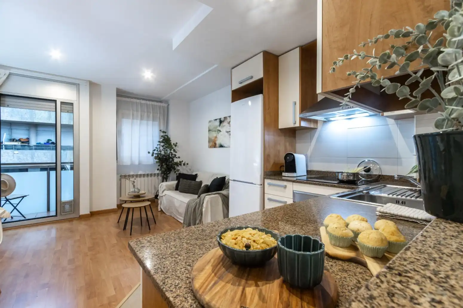 Küche von Wohnung zum Verkauf in Terrassa mit Heizung, Parkett und Terrasse