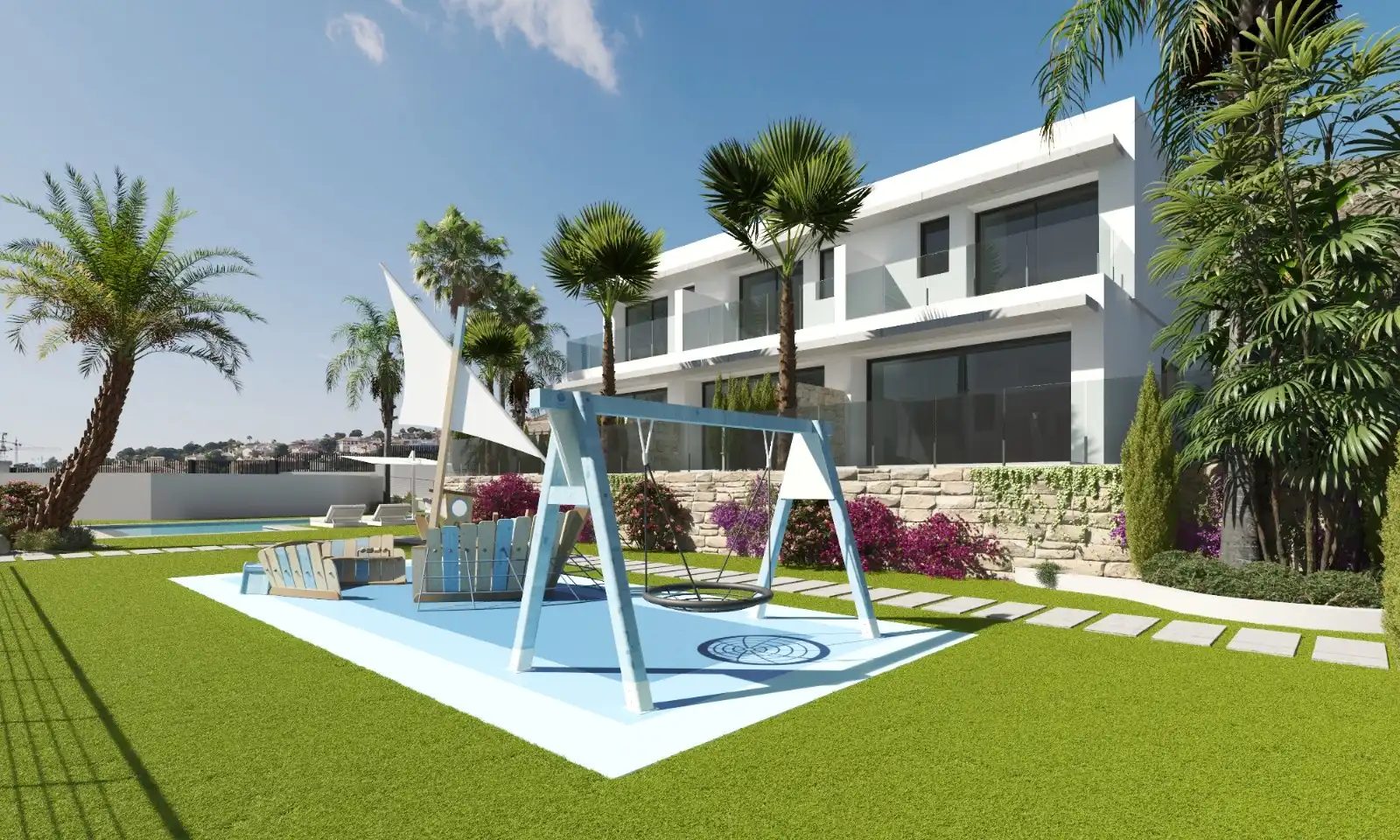 Casa aparellada d'obra nova amb piscina en venda a Finestrat Pueblo, imagen 7