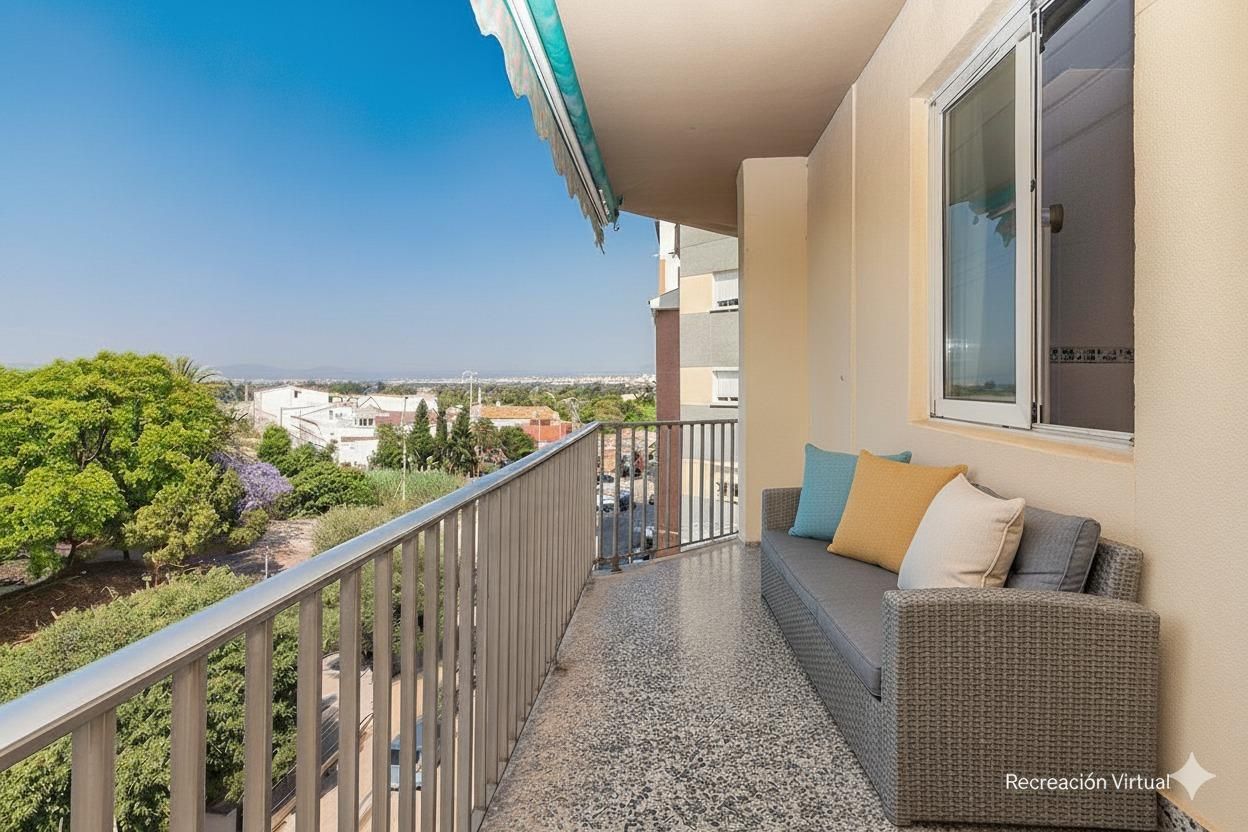 Balcony of Flat for sale in Castellón de la Plana / Castelló de la Plana  with Parquet flooring, Terrace and Balcony