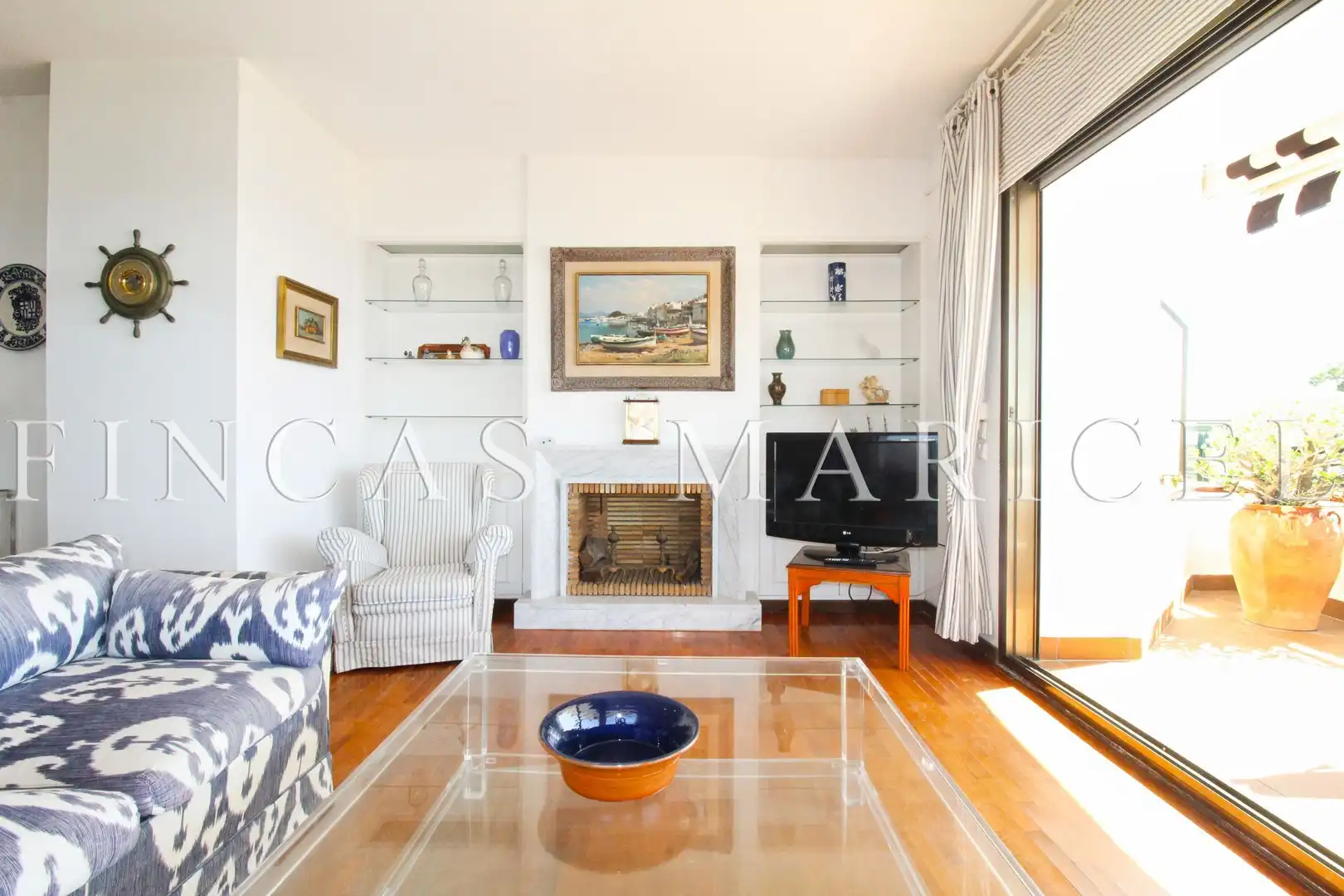 Sala de estar de Ático de alquiler en Sitges con Aire acondicionado, Calefacción y Terraza
