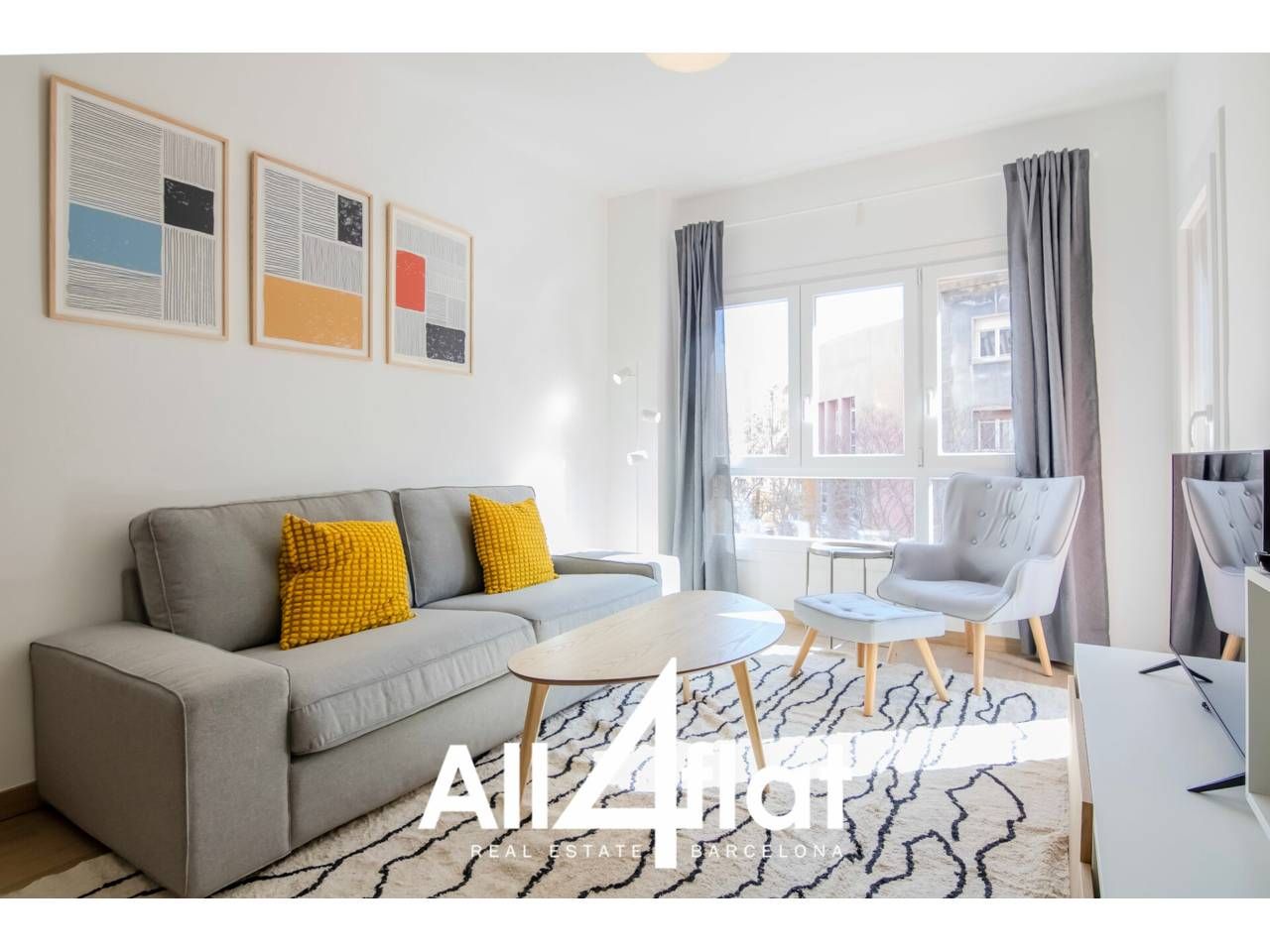 Living room of Flat to rent in  Barcelona Capital  with Air Conditioner, Heating and Parquet flooring