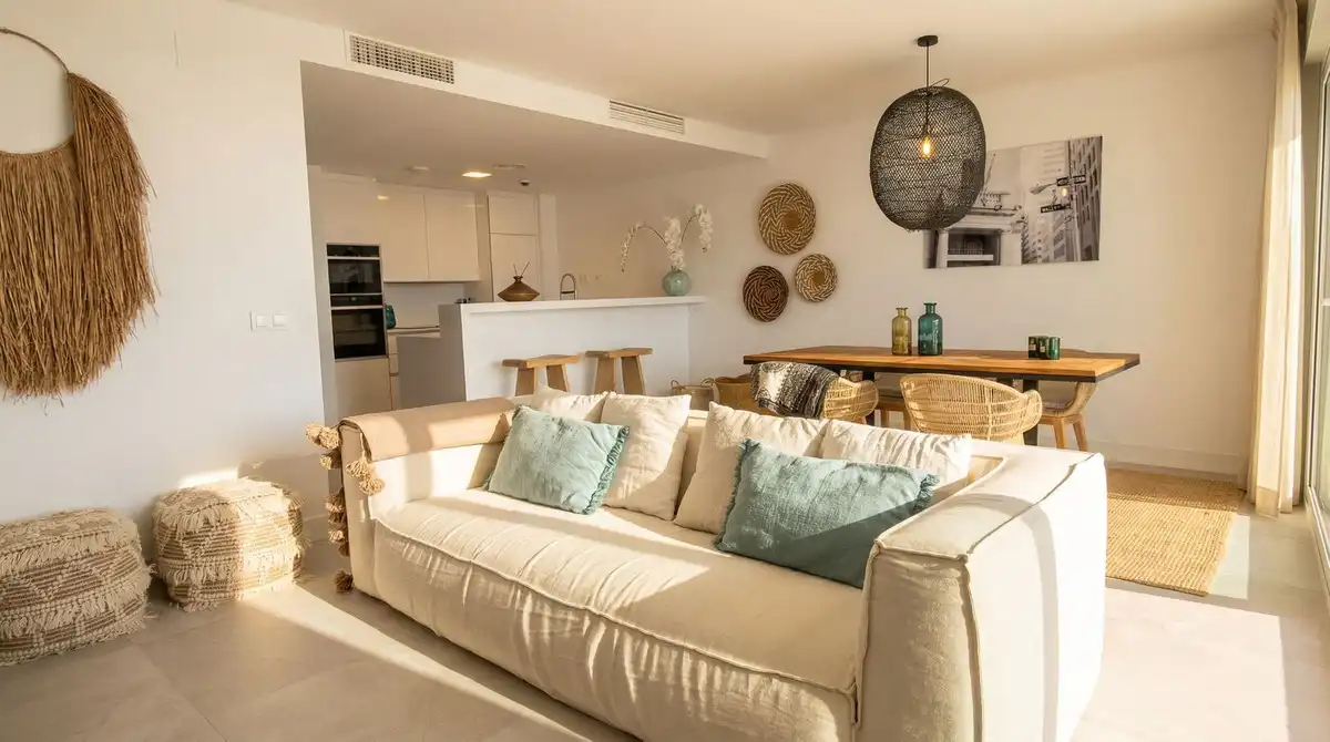 Sala de estar de Dúplex en venta en Marbella con Aire acondicionado, Terraza y Trastero