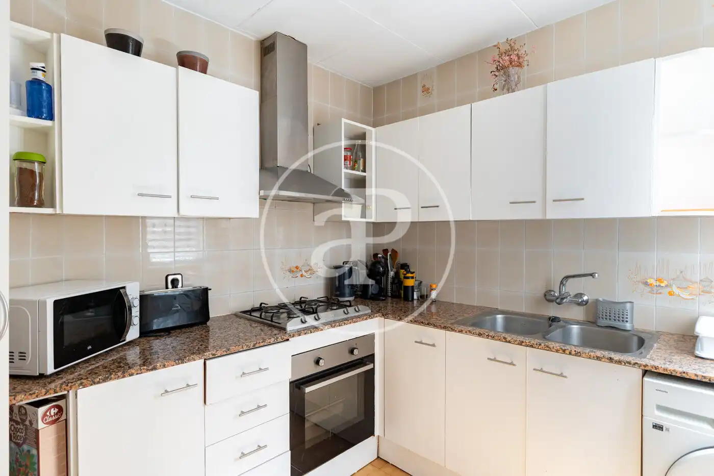 Kitchen of Flat for sale in Barcelona  with Heating, Furnished and Balcony