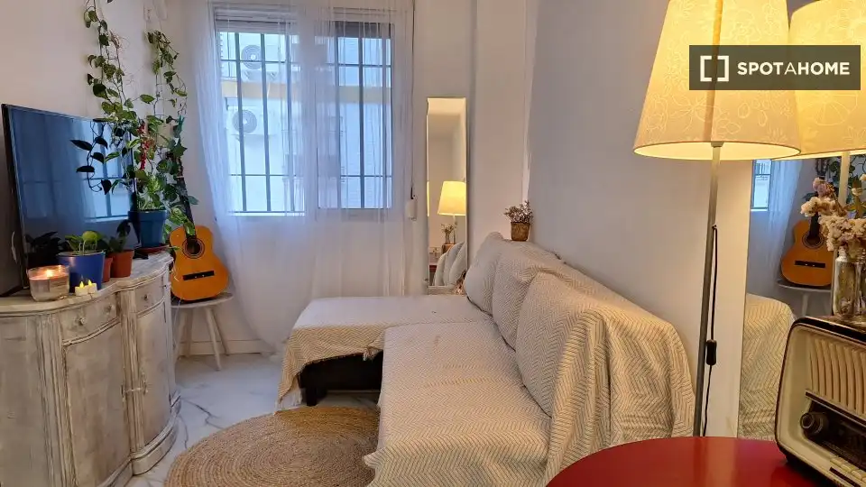 Sala de estar de Apartamento para compartir en Sevilla con Aire acondicionado, Calefacción y Terraza